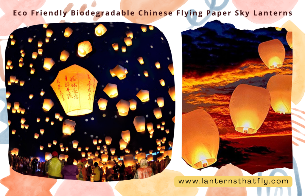 Eco Friendly Biodegradable Chinese Flying Paper Lanterns