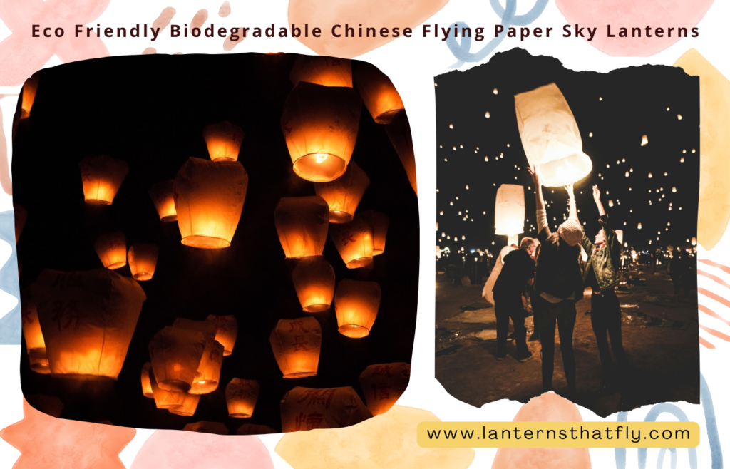 Eco Friendly Biodegradable Chinese Flying Paper Lanterns