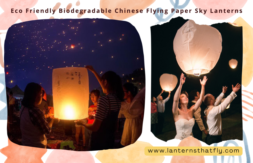 Eco Friendly Biodegradable Chinese Flying Paper Lanterns