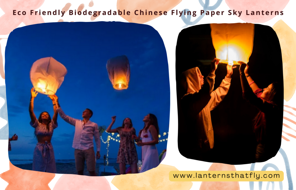 Eco Friendly Biodegradable Chinese Flying Paper Lanterns