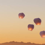 Hot Air Balloons Flying Paper Sky Lanterns