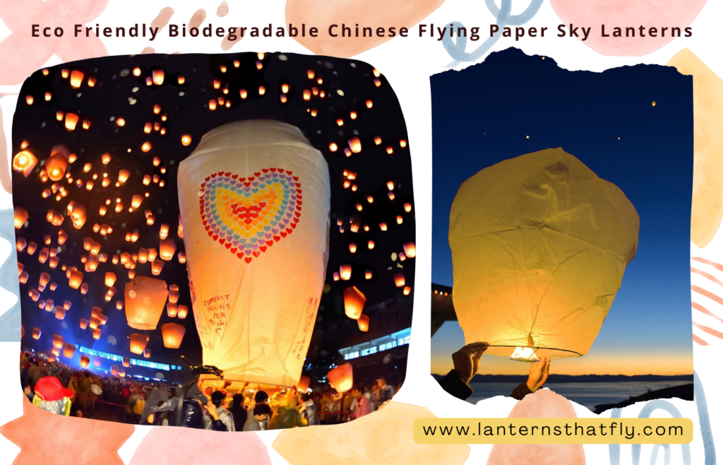 Eco Friendly Biodegradable Chinese Flying Paper Lanterns