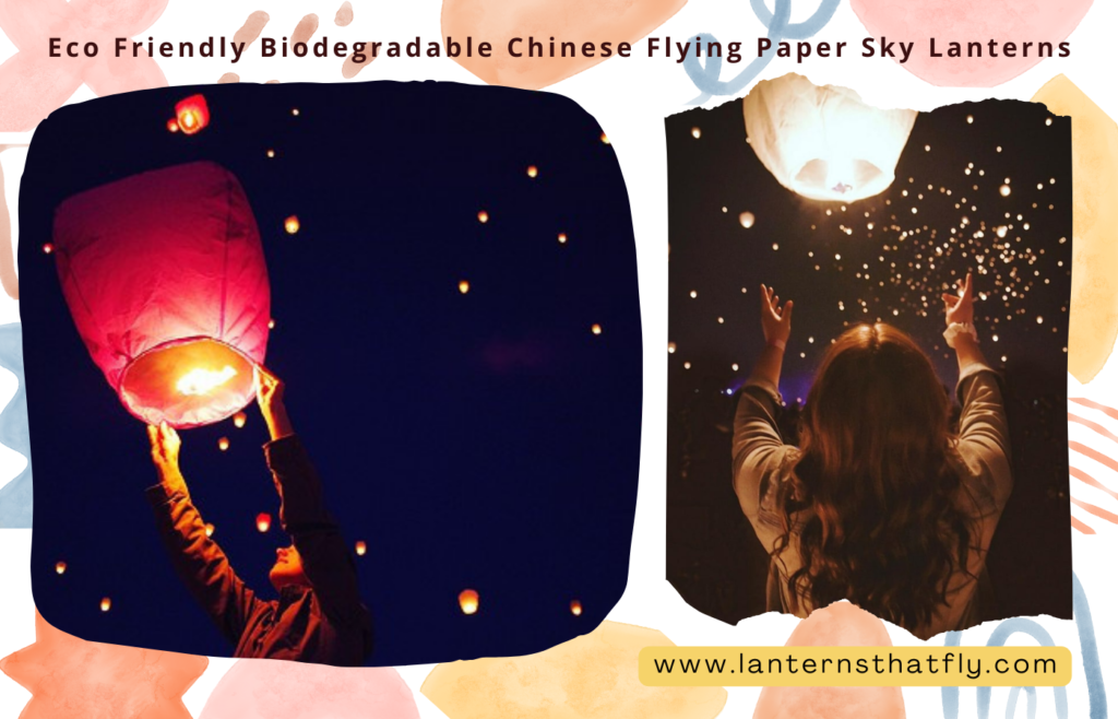 Eco Friendly Biodegradable Chinese Flying Paper Lanterns