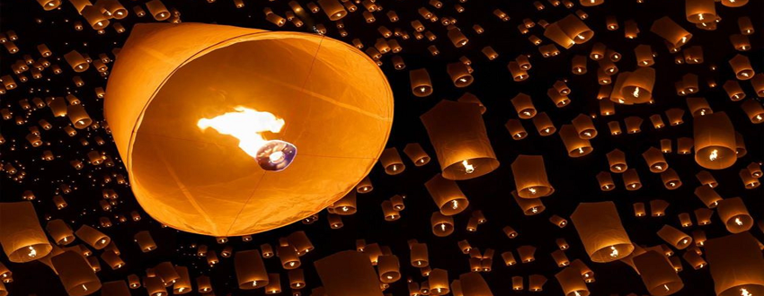 Chinese Sky Flying Paper Lanterns with Candle Lamp