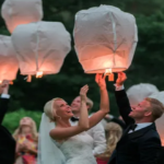 Chinese Paper Lanterns Release in Memorial for Weddings Birthday Parties